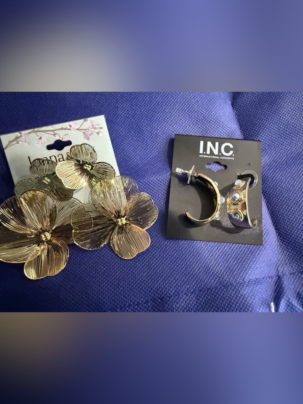 Fashion New Lonna & Lilly and INC Gold Toned Flower & Faux Pearl Post Earrings
